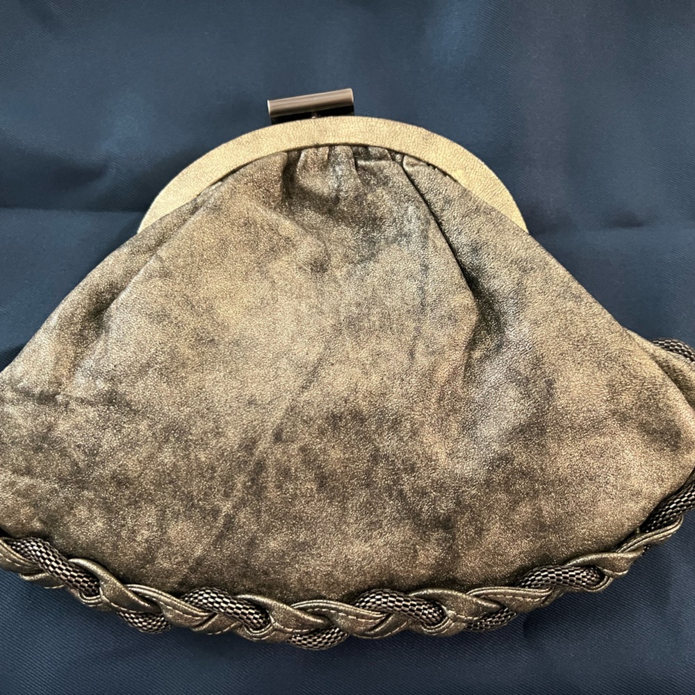 Silver and Black Botkier Clutch with Chain Detail